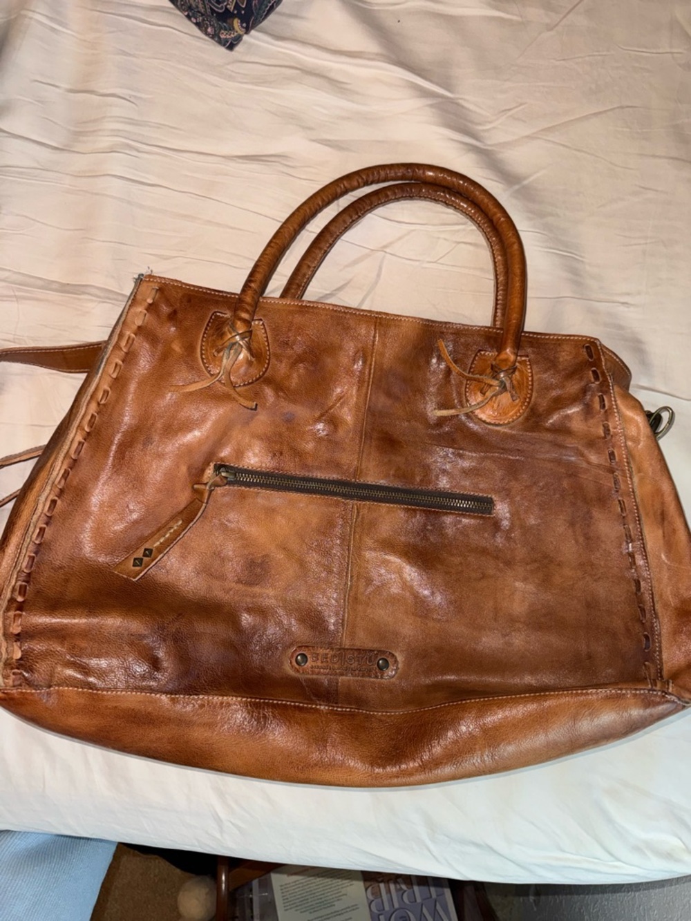 Bed Stu Rockaway Tan Rustic Handbag - Picture 3 of 6